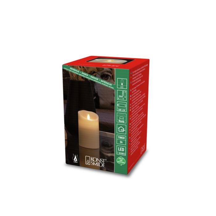 Dekorationsljus El Vaxljus gräddvitt, varmvit LED timer 5h 2xD
