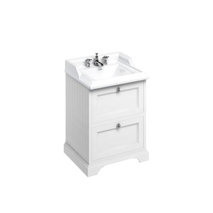 Kommod med Tvättställ 65 cm med 2 Lådor