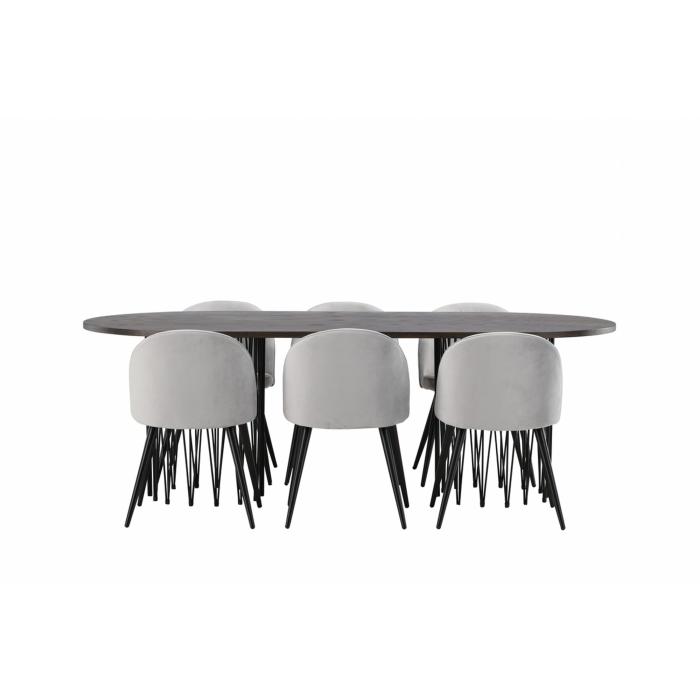 Rektangulär matgrupp Stone, Velvet
