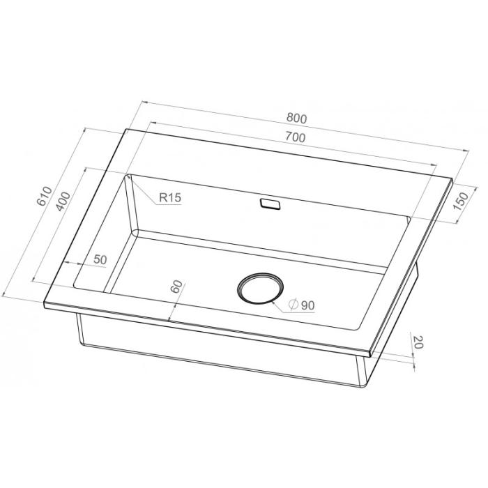 Diskbänk Enkel - 80 cm