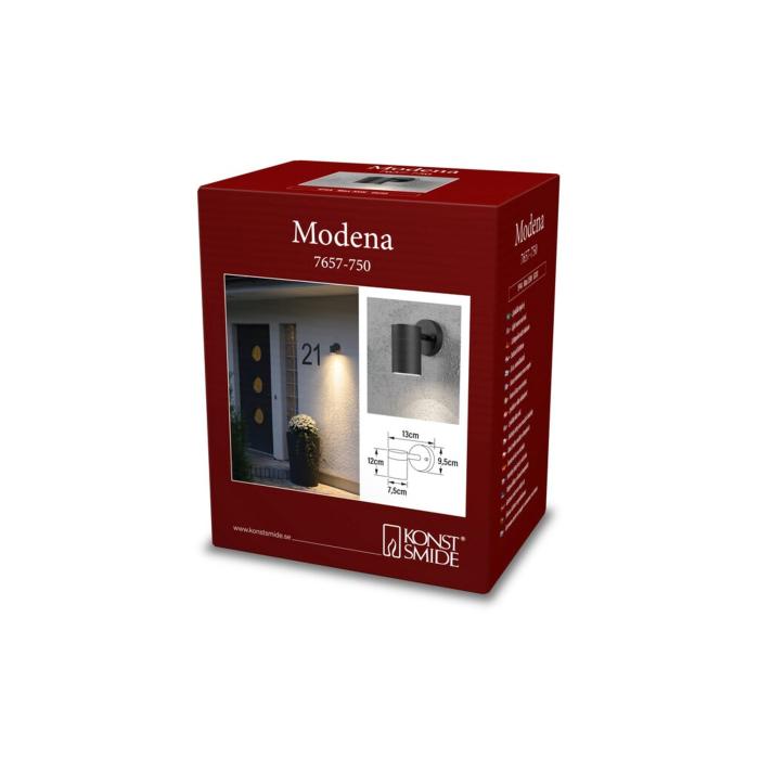 Vägglampa Ute Modena Stor GU10 Ned