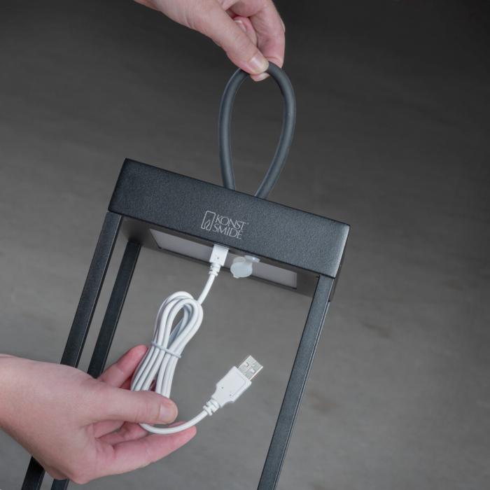 Lanterna Ravello USB Svart Dimbar