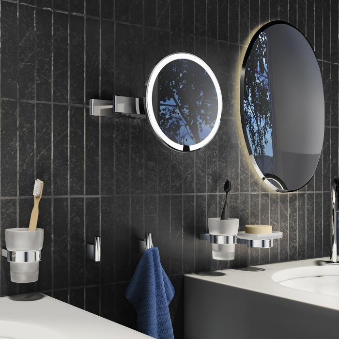 Sminkspegel Outline x7 LED-belysning Väggmontering Krom