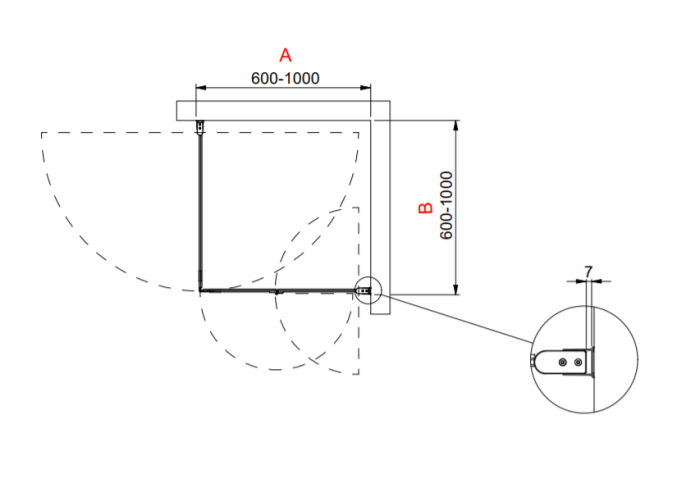 Duschhörna LINC 66 Flex Klarglas