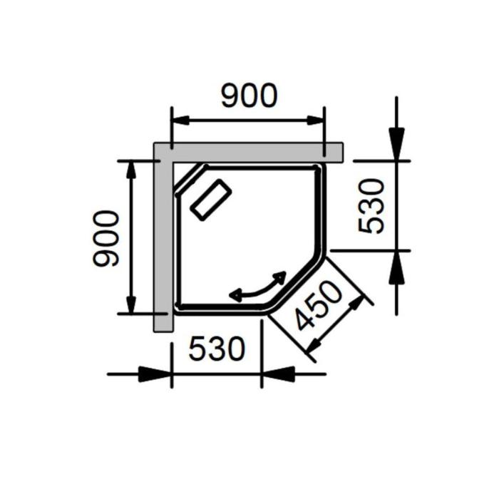 Duschkabin BRIC 2 med Skjutdörr