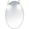 Spegel Sekel Oval 95x70 med Lampettf&auml;sten & Lampetter