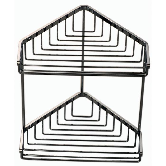 Trådkorg 2-plan Rostfritt Krom Hörnmodell