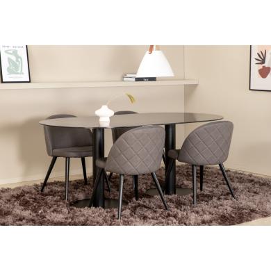 Oval Dining Set Pillan, Velvet