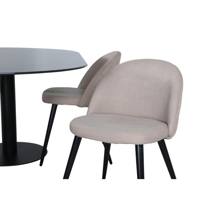 Oval Dining Set Pillan, Velvet