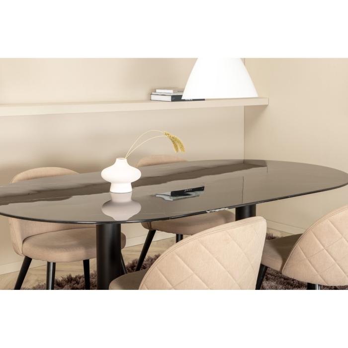 Oval Dining Set Pillan, Velvet