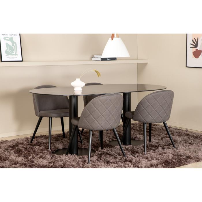 Oval Dining Set Pillan, Velvet