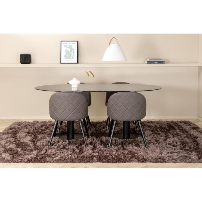 Oval Dining Set Pillan, Velvet