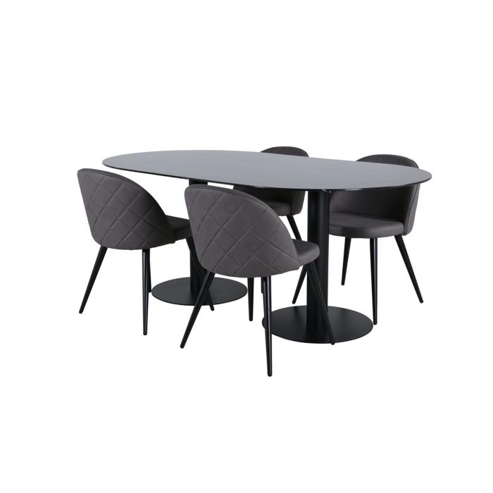 Oval Dining Set Pillan, Velvet