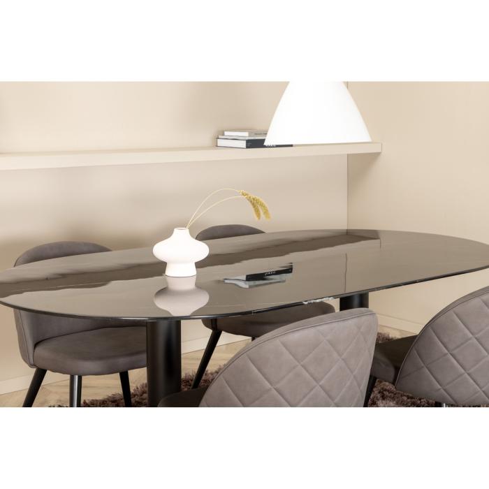 Oval Dining Set Pillan, Velvet