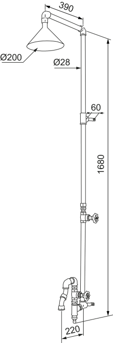 Garden Utedusch Väggfast