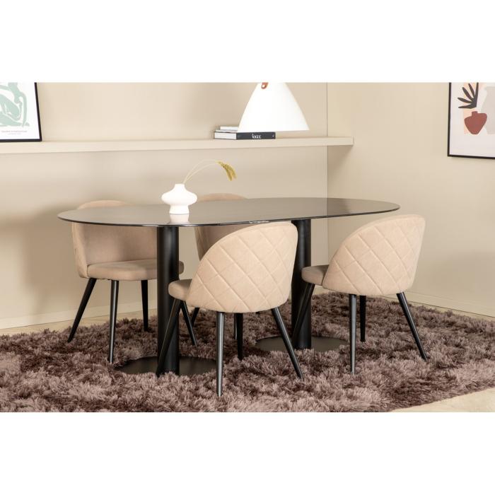 Oval Dining Set Pillan, Velvet