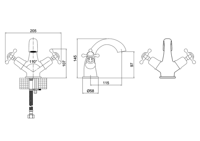 Tvättställsblandare Claremont Mono