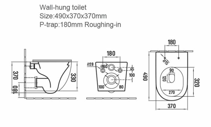 Toalett OCEANA Vägghängd