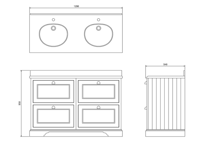 Kommod med Luckor/Lådor 130
