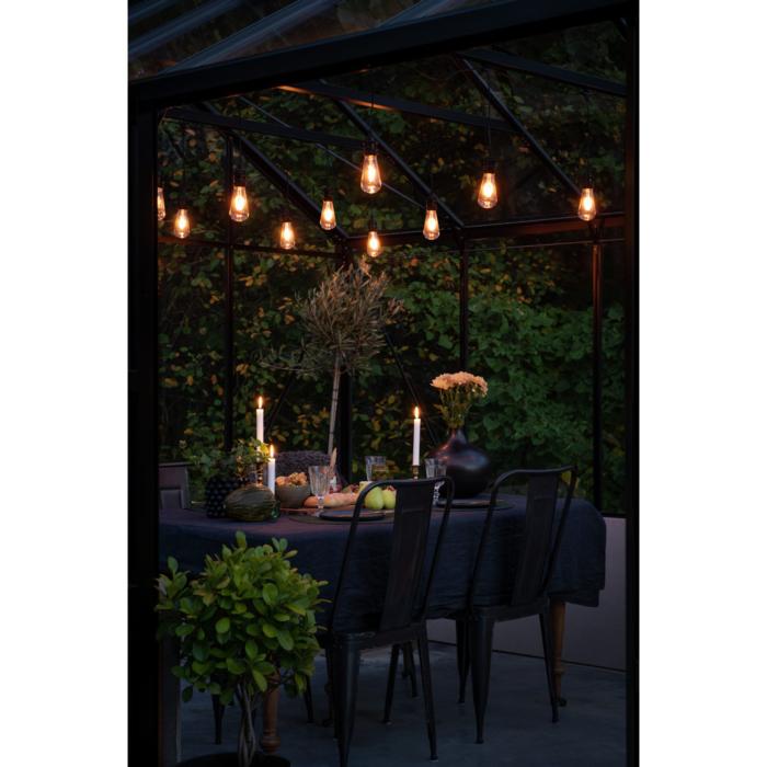 Ljusslinga Ute E27 10 Amber Utbytbara LED Svart kabel Dimmer