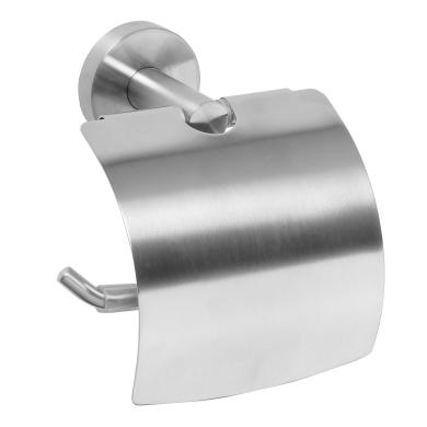 Toapappershållare med Lock Steel Rostfri Look