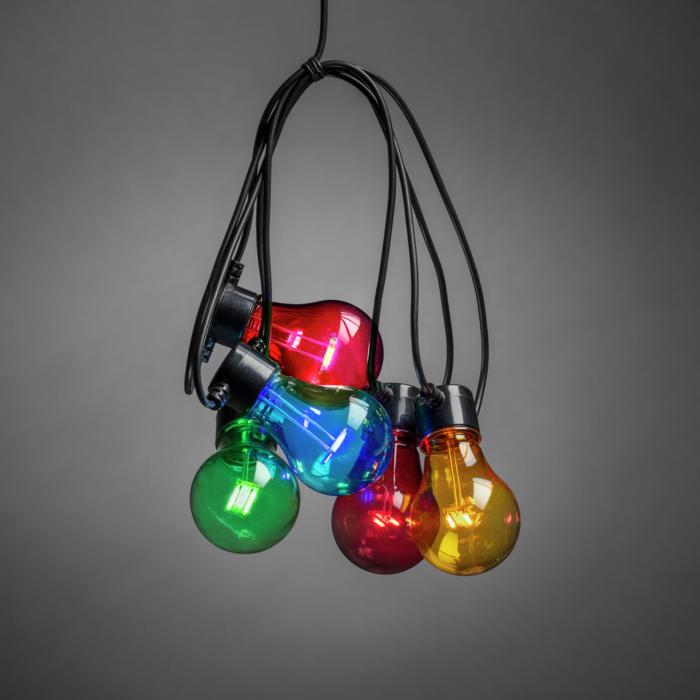 Ljusslinga Ute E27 5 LED Svart kabel Timer 6h