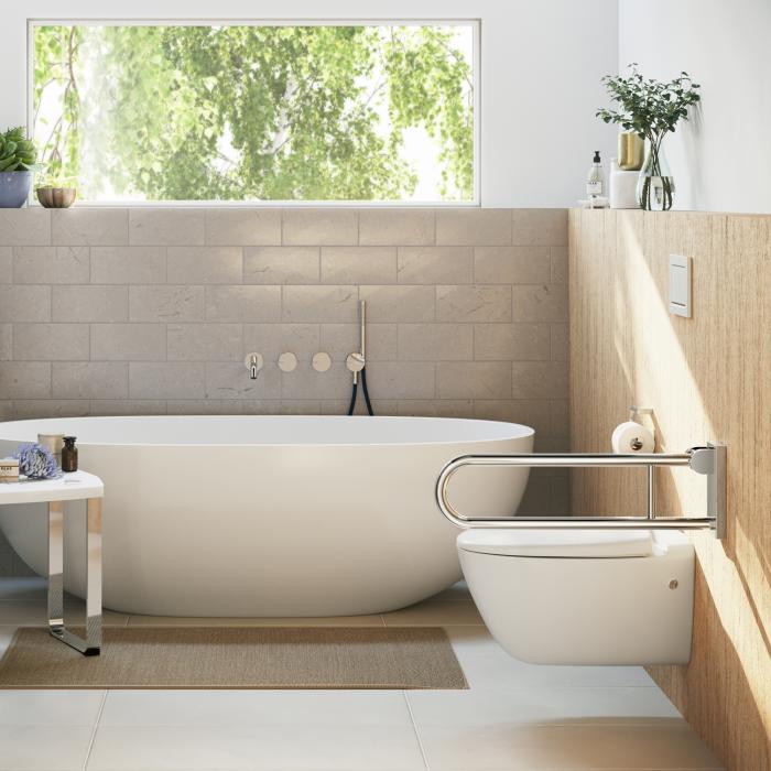 Stödhandtag Living Uppfällbart Krom