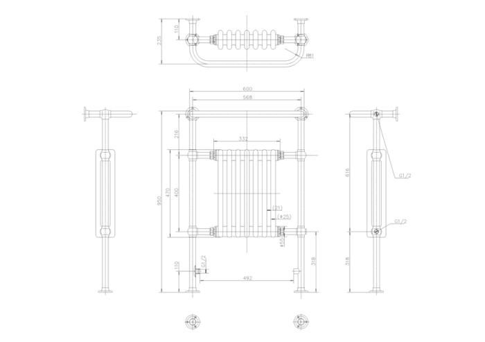 Handdukstork Trafalgar-radiator