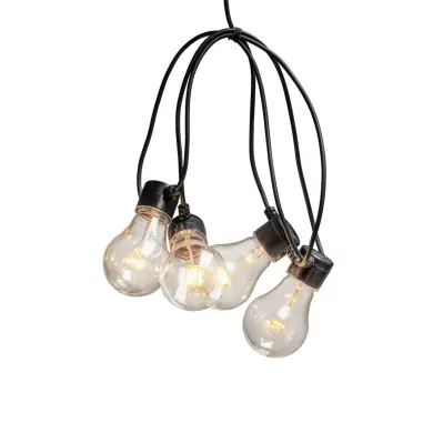 Ljusslinga Ute E27 5 LED Svart kabel Timer 6h