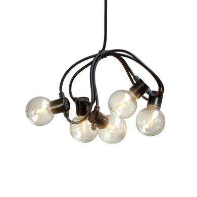 Ljusslinga Ute E14 10 Amber LED Svart kabel Timer 6h