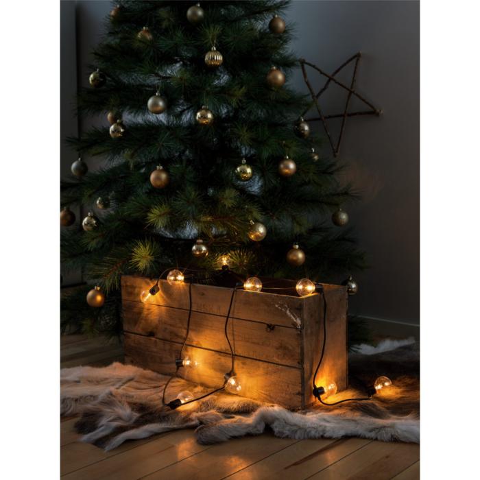Ljusslinga Ute E14 10 Amber LED Svart kabel Timer 6h