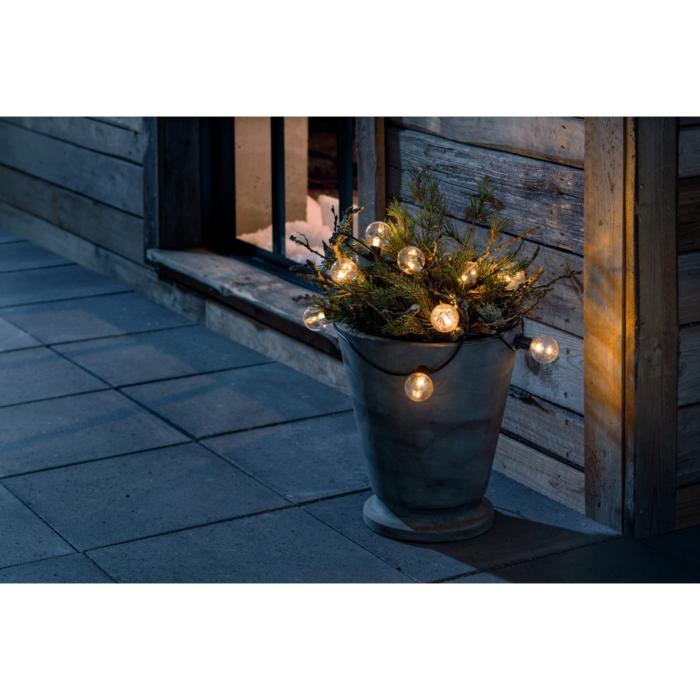 Ljusslinga Ute E14 10 Amber LED Svart kabel Timer 6h