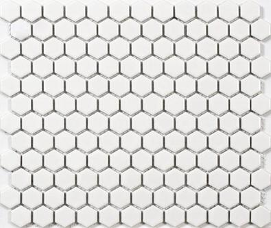 Mosaik Hexa Vit Blank 2,3x2,5