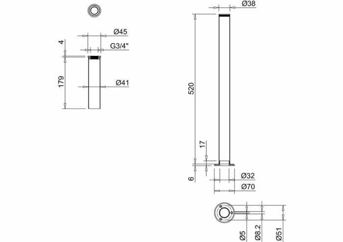Dekorativa Rör för Badkarsblandare