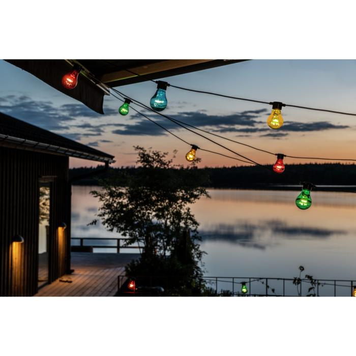 Ljusslinga Ute E27 LED Svart kabel 24V/IP44