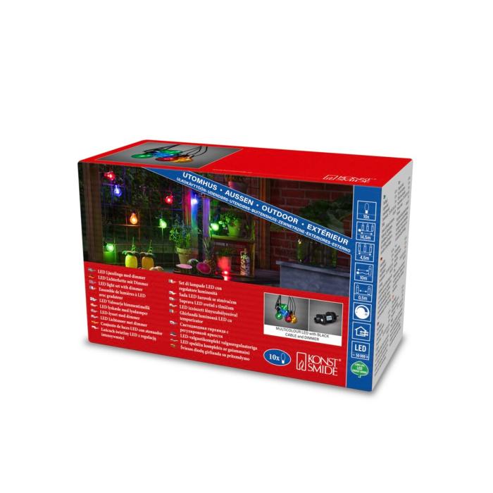 Ljusslinga Ute E27 LED Svart kabel 24V/IP44