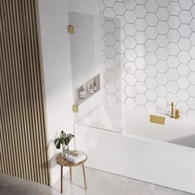 Lucca 70 Badkarsv&auml;gg Krom 70cm Klarglas