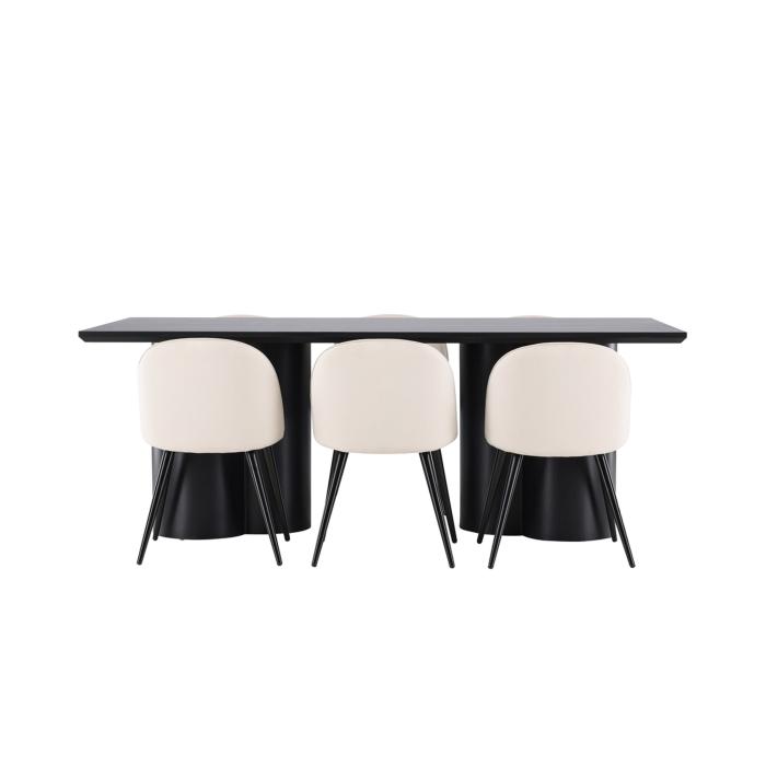 Rektangulär matgrupp Olivia, Velvet