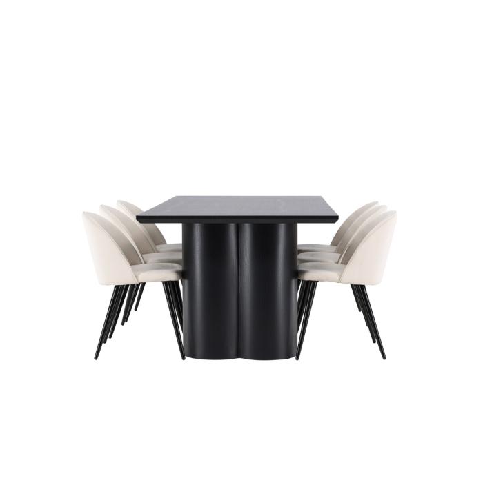 Rektangulär matgrupp Olivia, Velvet