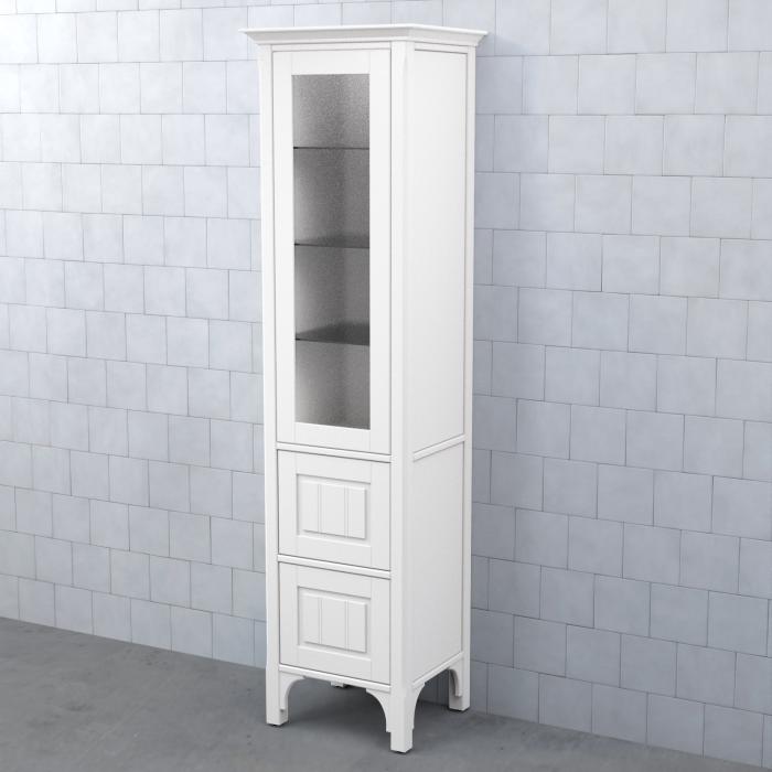 Högskåp Saga med Vitrinlucka, Ram Pärlspont