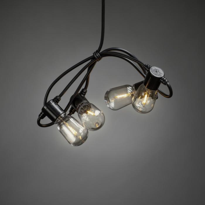 Ljusslinga Ute E14 Ovala LED Svart kabel 6V/IP44