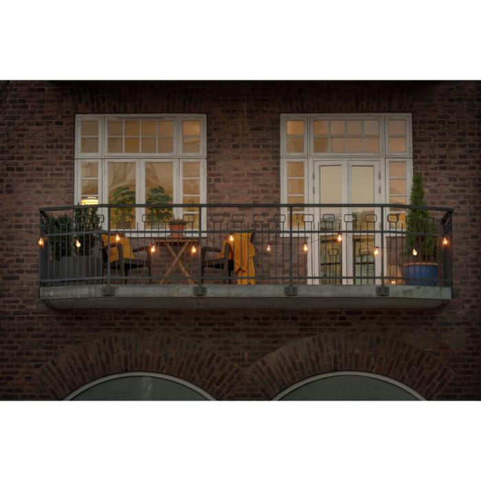 Ljusslinga Ute E27 10 Amber LED, Utbytbar Dimmer Oval