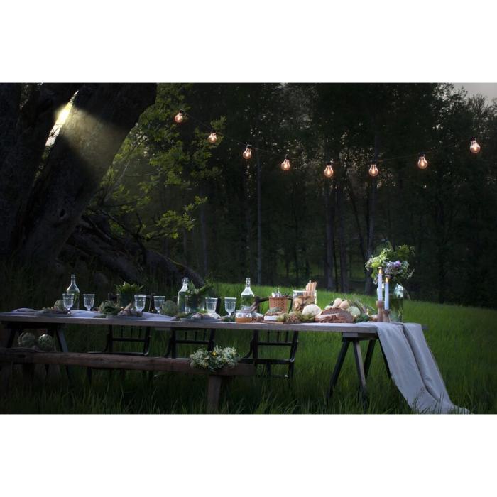 Ljusslinga Ute E27 10 Amber LED, Utbytbar Dimmer Oval