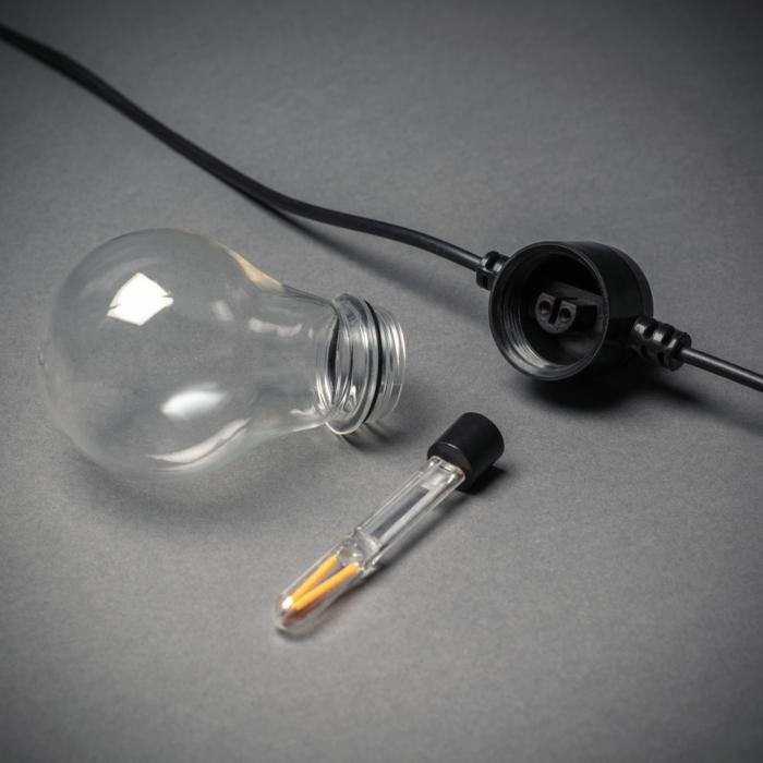 Ljusslinga Ute E27 10 Amber LED, Utbytbar Dimmer Oval