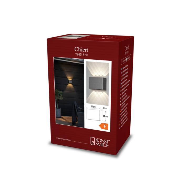 Vägglampa Ute Chieri 2x4 HP-LED