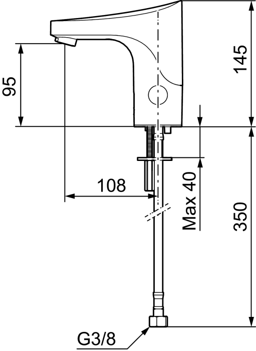 Tvättställsblandare 9000E Tronic Nätdrift
