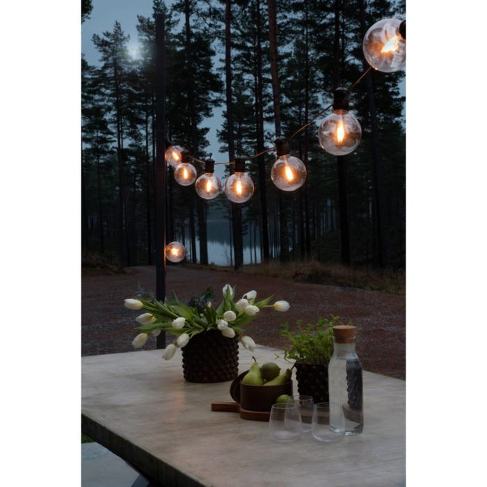 Ljusslinga Ute E27 10 Amber LED, Utbytbar Dimmer Klot