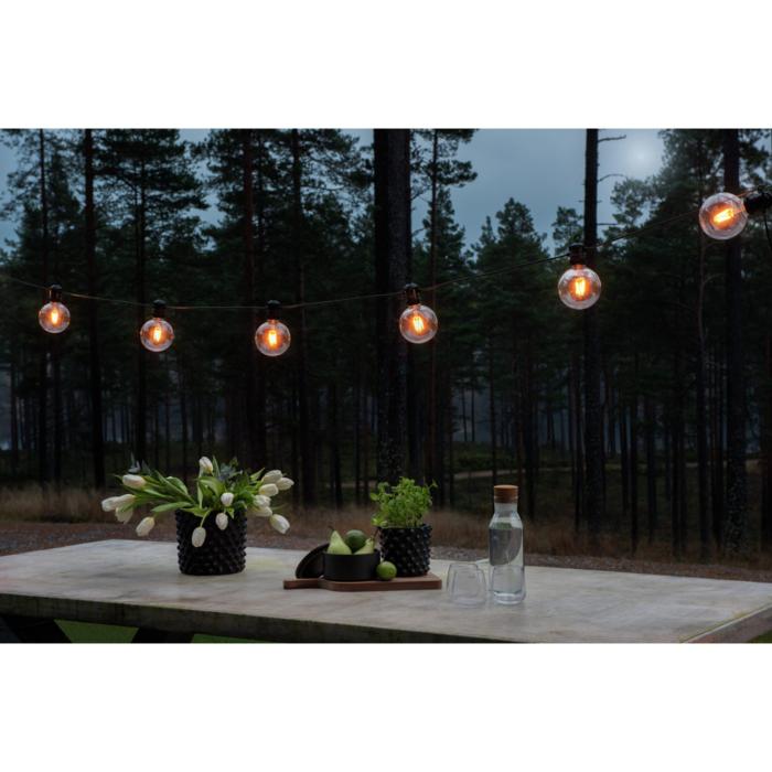 Ljusslinga Ute E27 10 Amber LED, Utbytbar Dimmer Klot