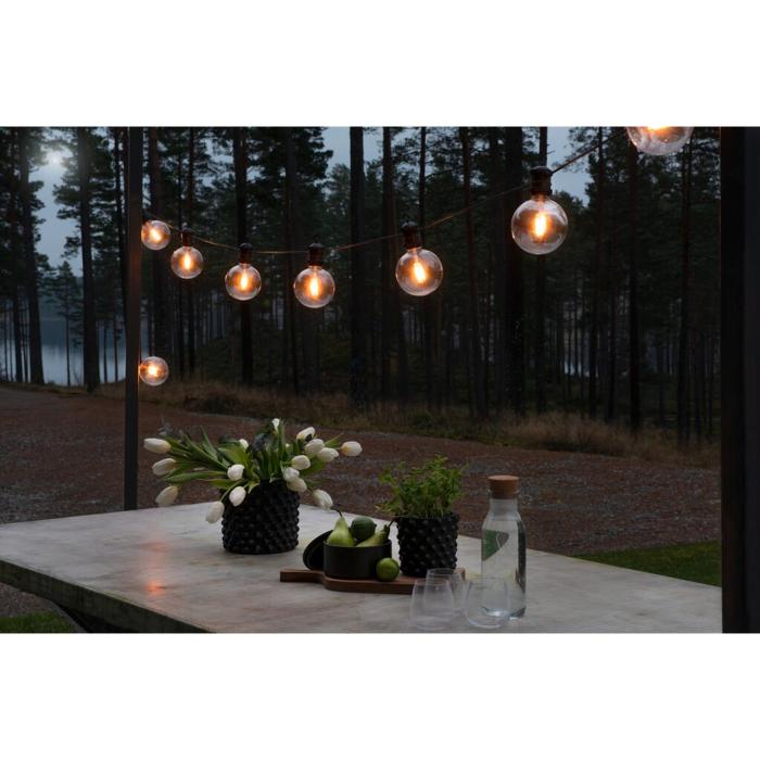 Ljusslinga Ute E27 10 Amber LED, Utbytbar Dimmer Klot