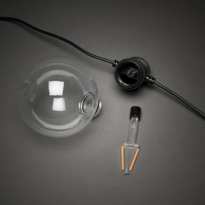 Ljusslinga Ute E27 10 Amber LED, Utbytbar Dimmer Klot